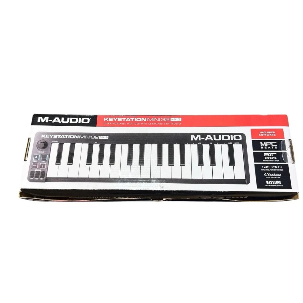 Keystation Mini 32 MK3 Ultra Portable Mini USB MIDI Keyboard Controller - Black